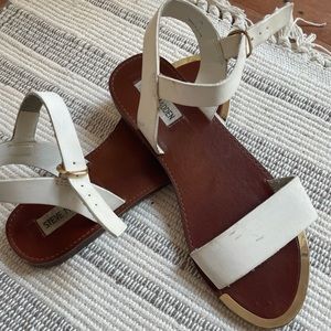 Steve Madden White Sandals, Size 7